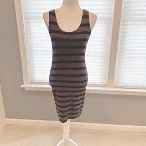 H&M Divided Simple Grey and Black Stripe Dress (Size 6)